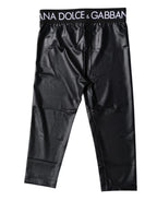 Dolce & Gabbana Black Logo Nylon Cropped Tights Pants Underwear