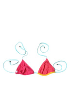 Dolce &amp; Gabbana Multicolor Halter Beachwear Bikini Top Swimwear