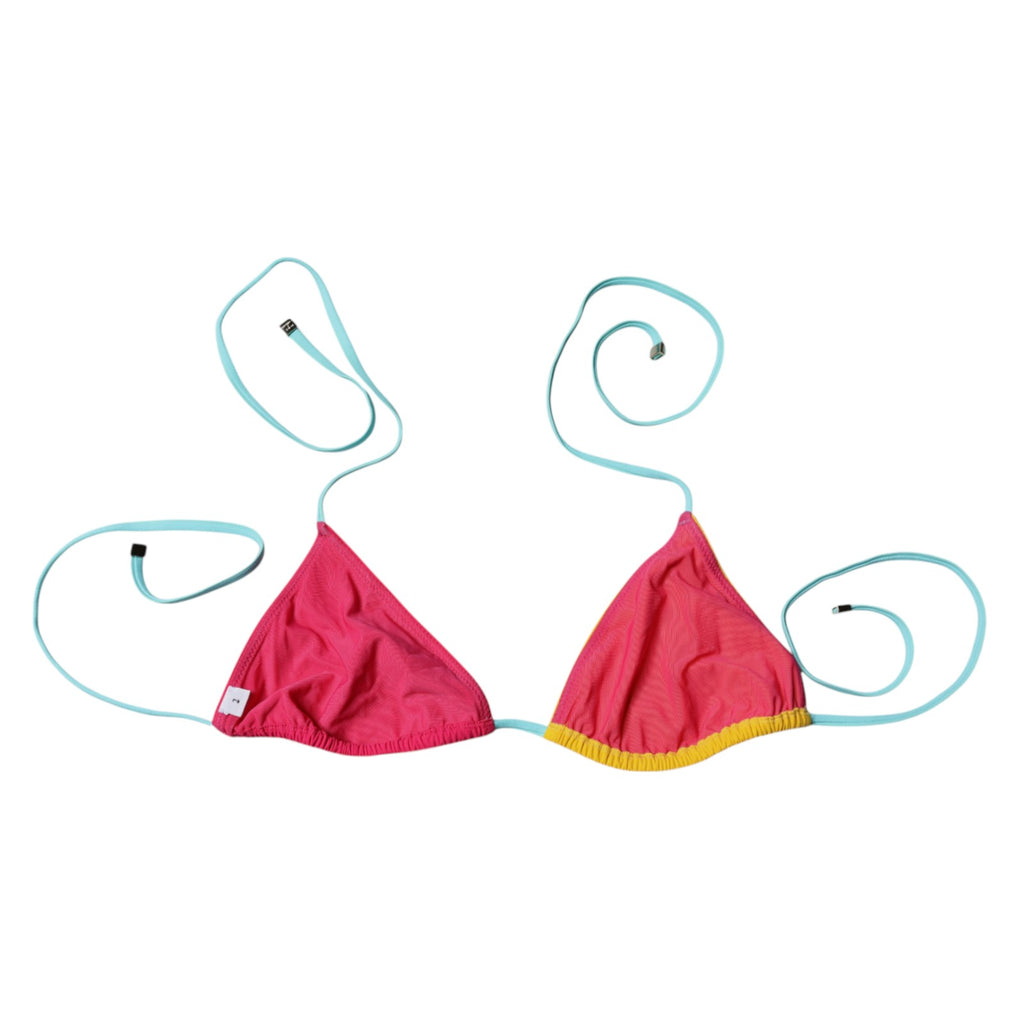 Dolce &amp; Gabbana Multicolor Halter Beachwear Bikini Top Swimwear