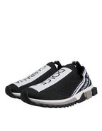 Dolce &amp; Gabbana Black White Slip On Sorrento Sneakers Shoes