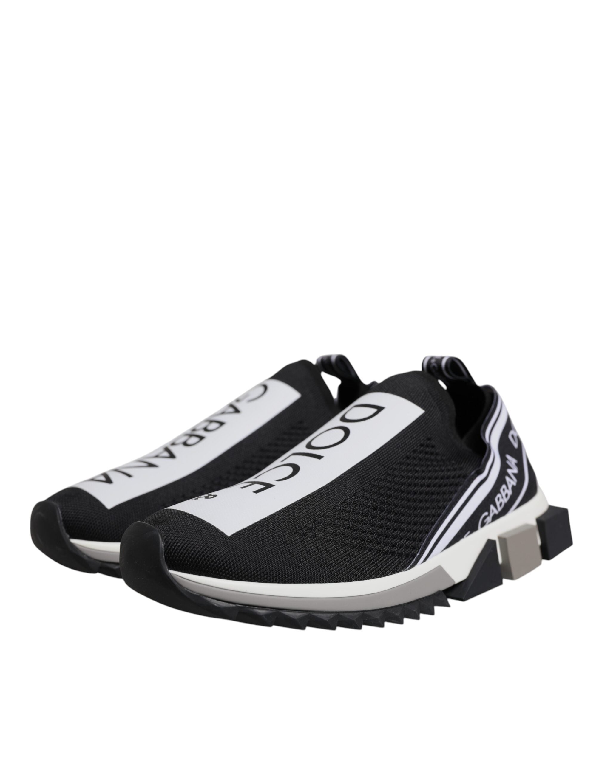 Dolce &amp; Gabbana Black White Slip On Sorrento Sneakers Shoes