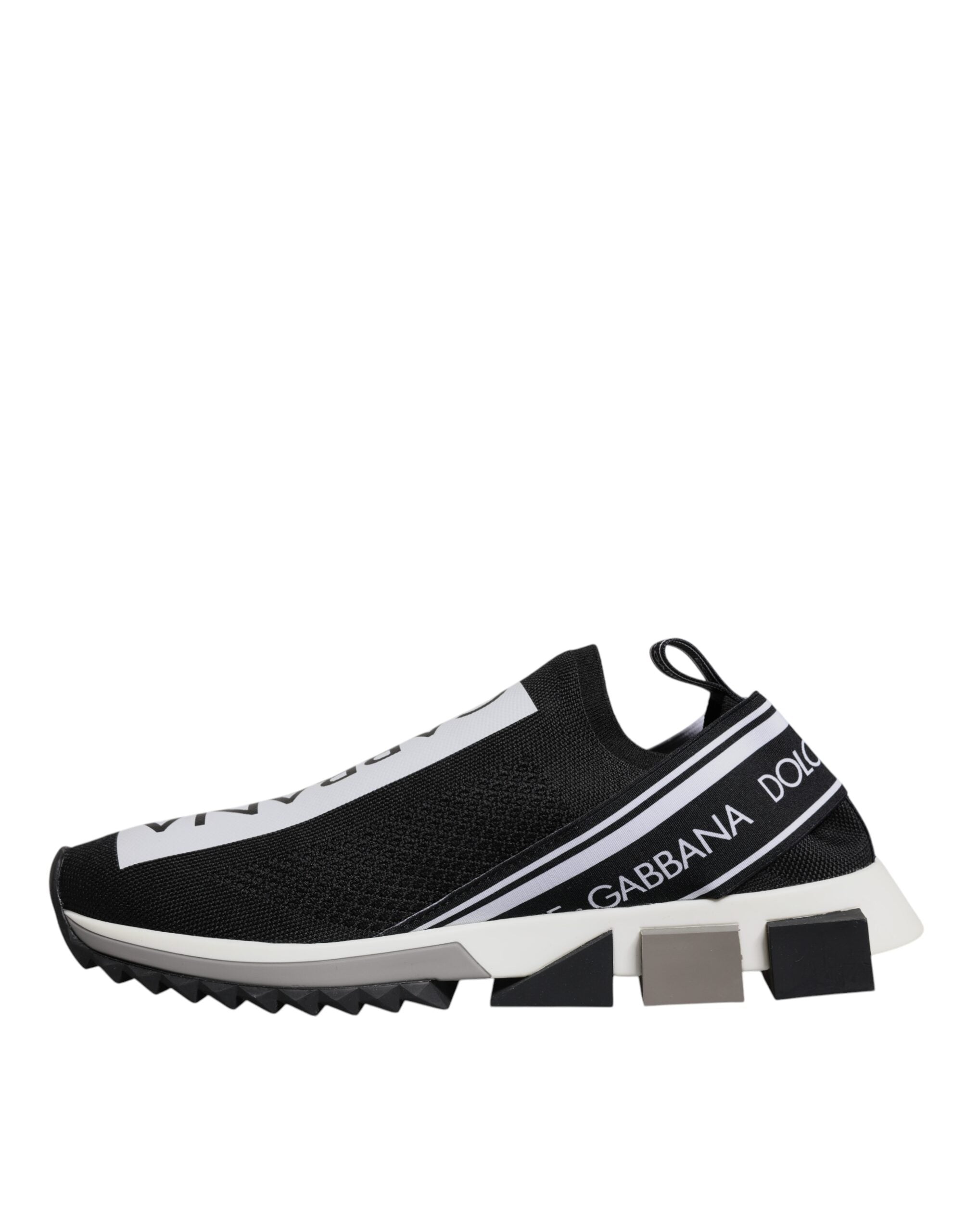 Dolce &amp; Gabbana Black White Slip On Sorrento Sneakers Shoes