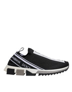Dolce &amp; Gabbana Black White Slip On Sorrento Sneakers Shoes