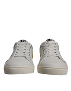 Dolce &amp; Gabbana White Suede Leather Low Top Sneakers Shoes