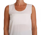 Dolce &amp; Gabbana White Silk A-line Sleeveless Blouse T-Shirt Top