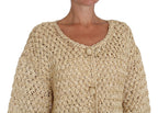 Dolce &amp; Gabbana Beige Cardigan Crochet Knitted Raffia Sweater