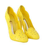 Dolce &amp; Gabbana Yellow Crystal Heels CINDERELLA Shoes