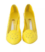 Dolce &amp; Gabbana Yellow Crystal Heels CINDERELLA Shoes