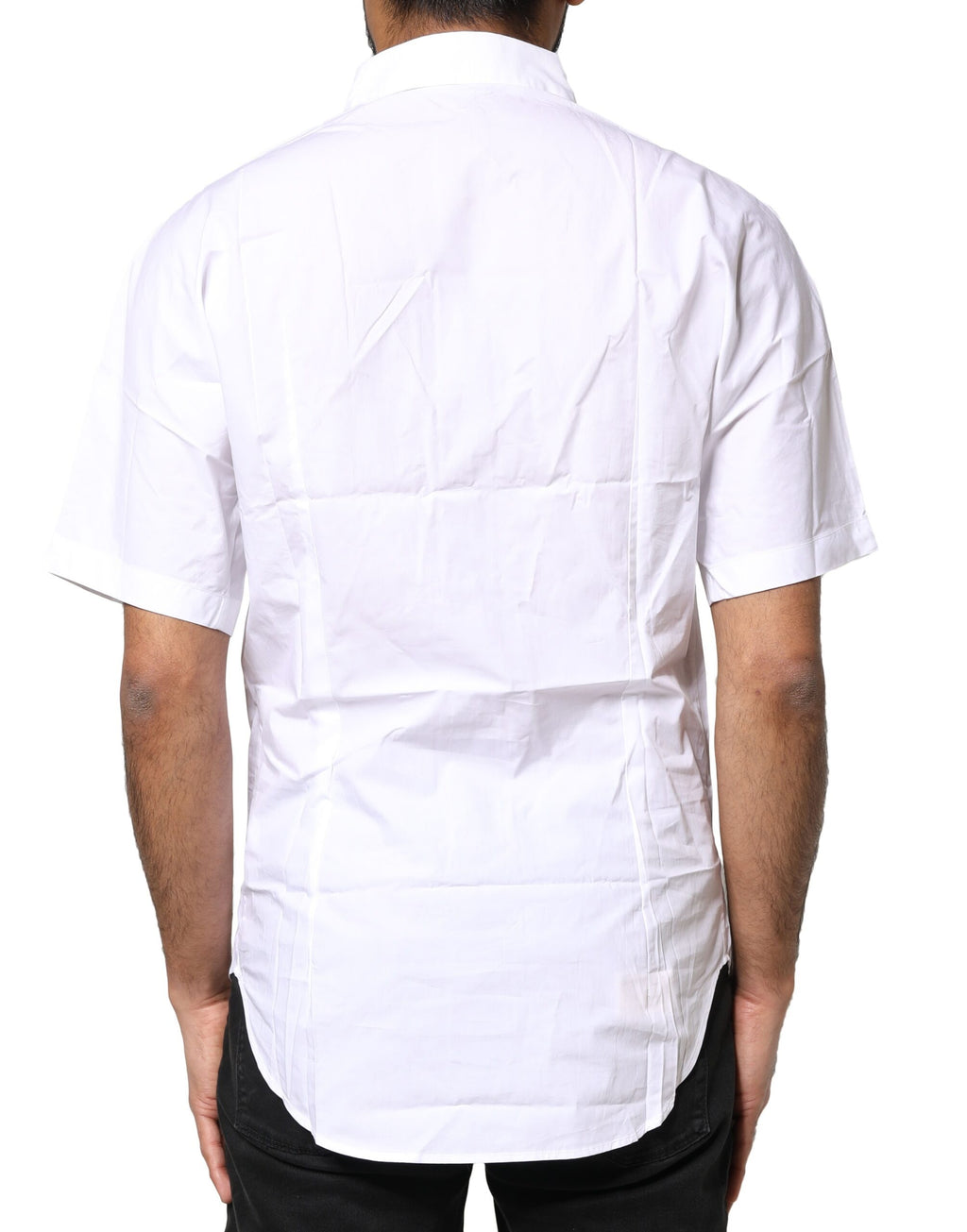 Dolce &amp; Gabbana White Cotton Button Down Casual Men Polo Shirt