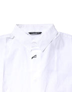 Dolce &amp; Gabbana White Cotton Button Down Casual Men Polo Shirt