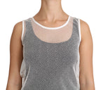 Dolce &amp; Gabbana White Net Transparent Sleeveless Tank Top