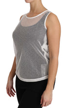 Dolce &amp; Gabbana White Net Transparent Sleeveless Tank Top