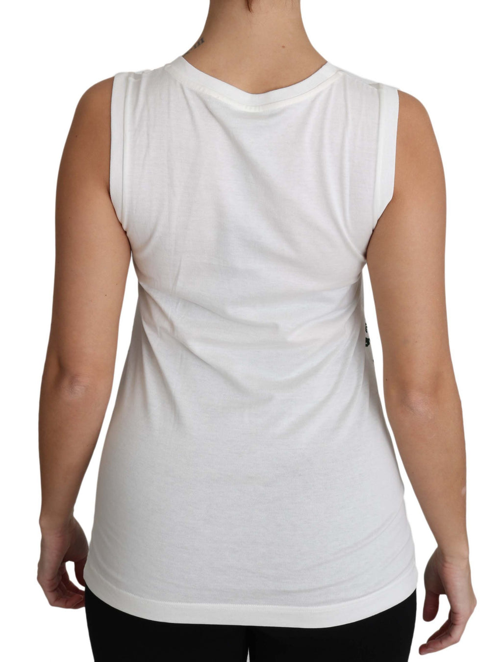 Dolce &amp; Gabbana White Cotton #dgfamily Sleeveless Shirt Tank Top