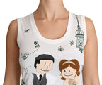 Dolce &amp; Gabbana White Cotton #dgfamily Sleeveless Shirt Tank Top