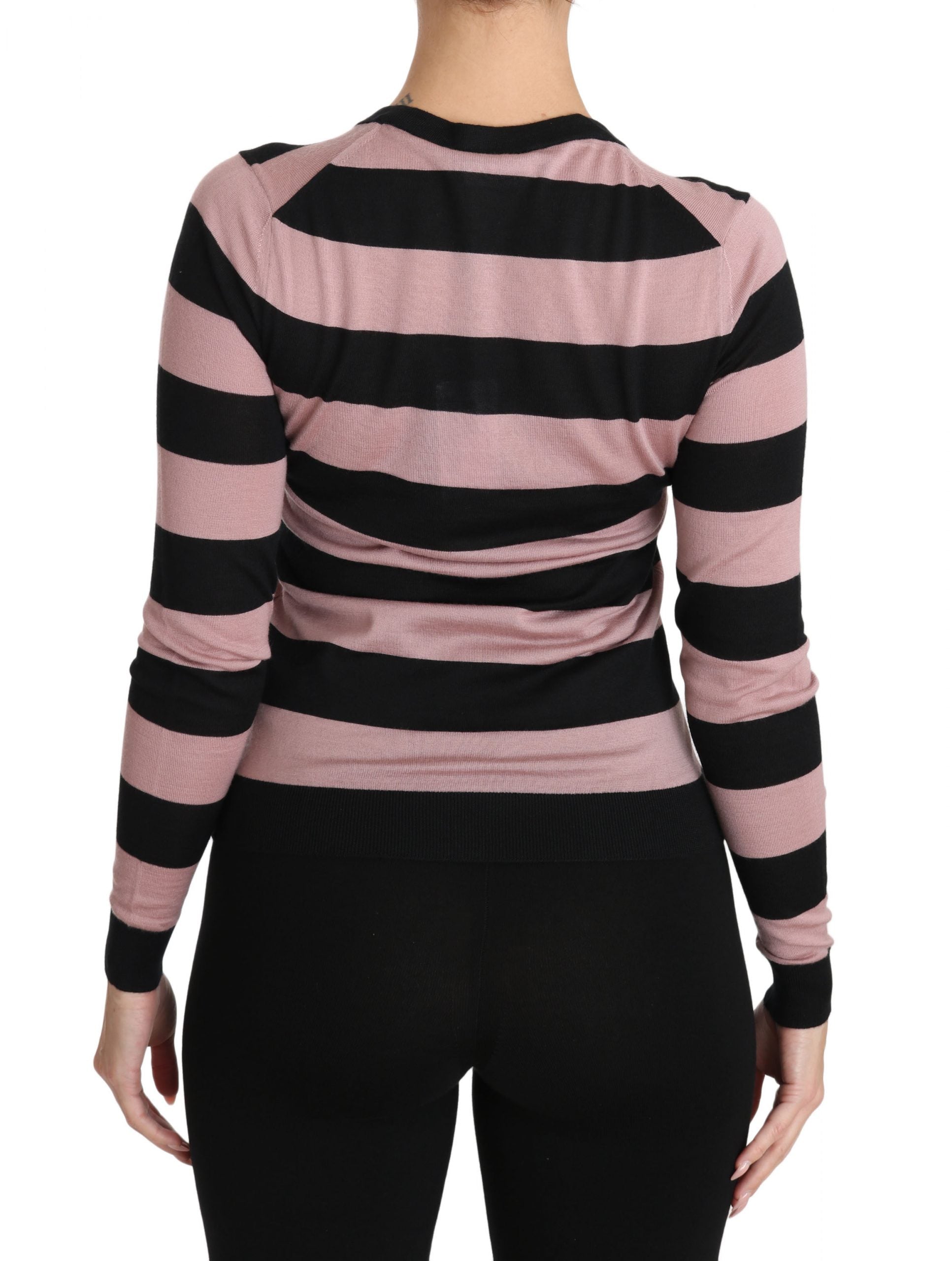 Dolce &amp; Gabbana Pink Floral Cashmere Cardigan Sweater