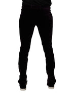 Dolce & Gabbana Violet Velvet Cotton Men Dress Formal Pants