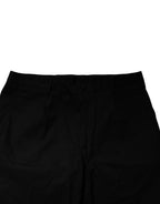 Dolce &amp; Gabbana Black Cotton Stretch Mid Waist Bermuda Shorts