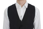 Dolce &amp; Gabbana Gray Striped Formal Vest