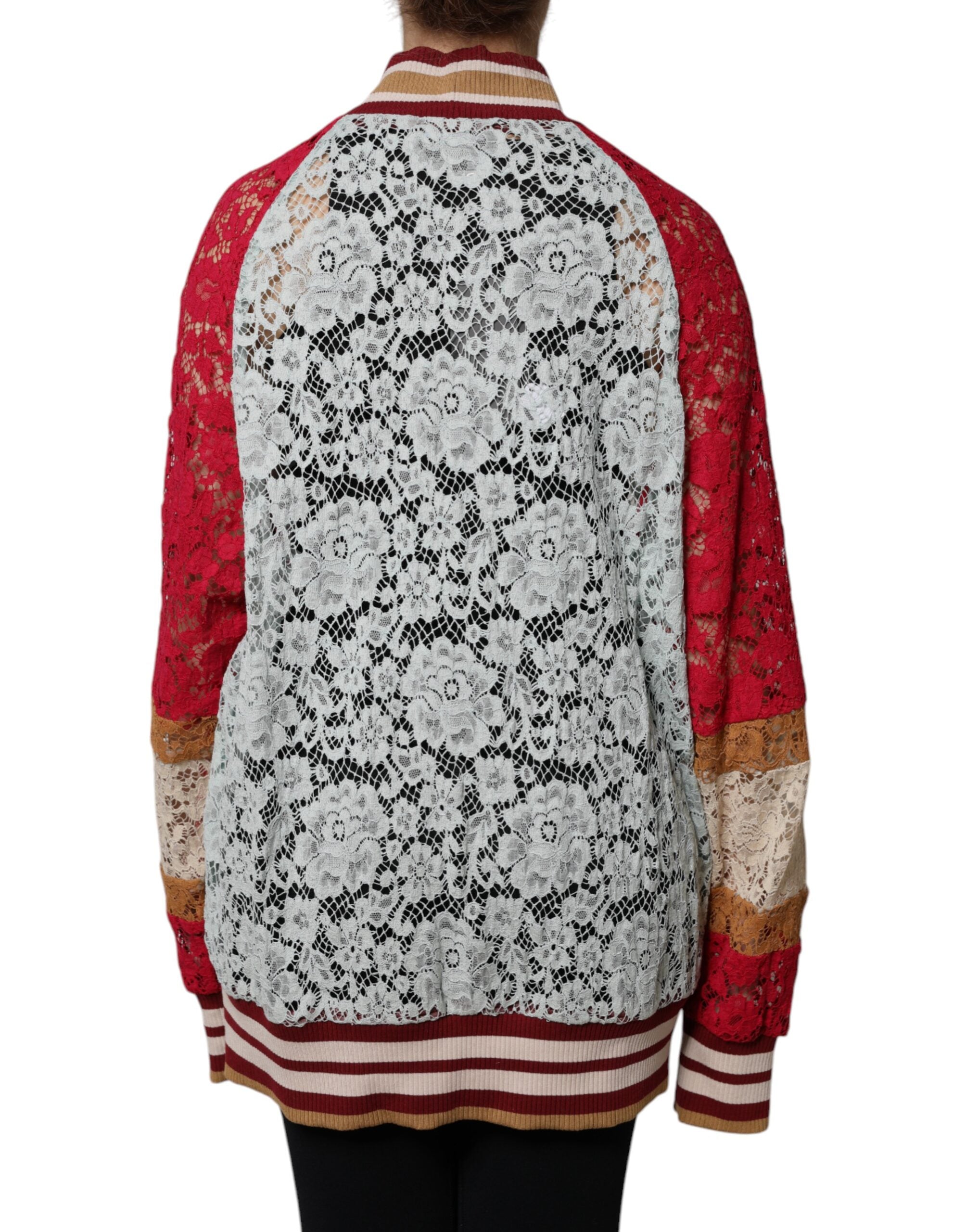 Dolce &amp; Gabbana Multicolor Floral Lace Cardigan Sweater
