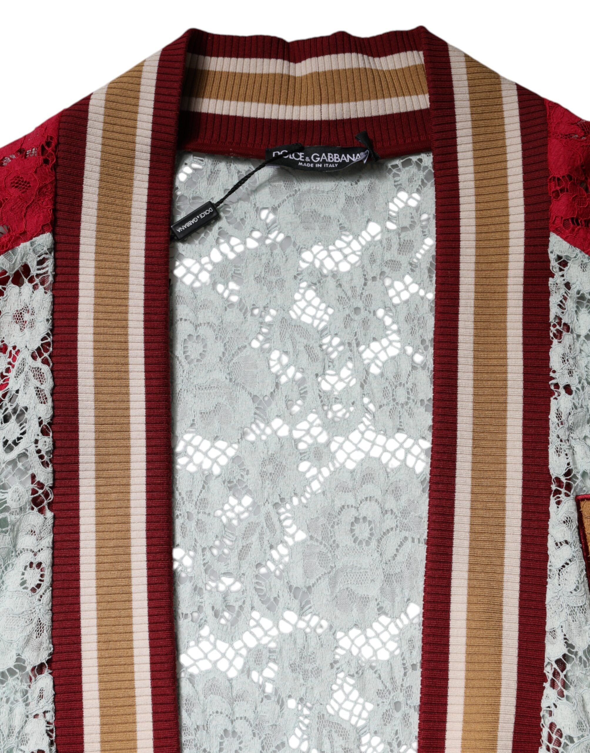Dolce &amp; Gabbana Multicolor Floral Lace Cardigan Sweater