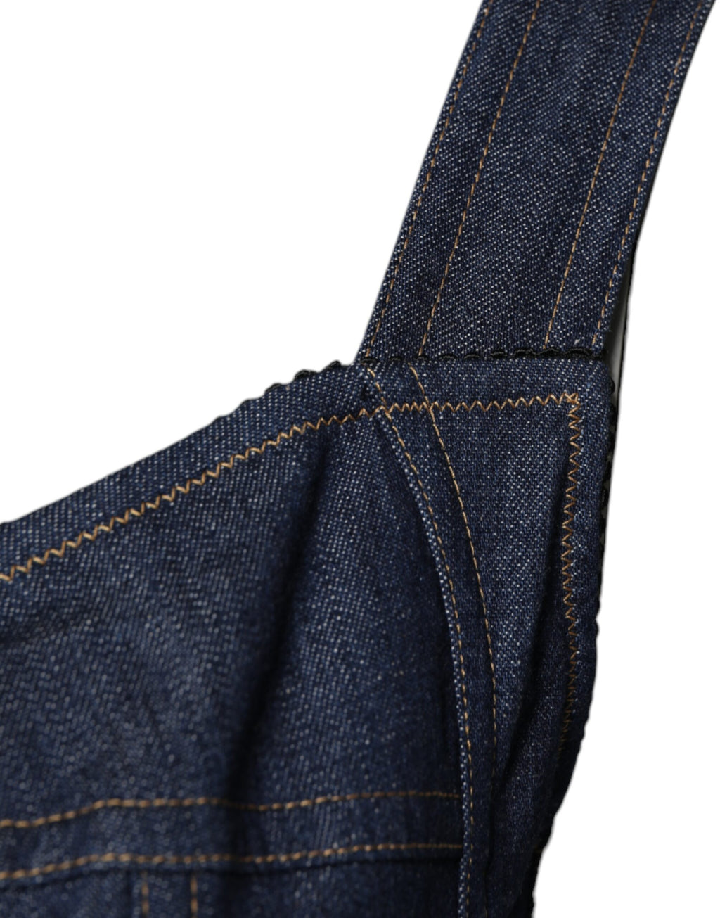 Dolce &amp; Gabbana Blue Cotton Stretch Sleeveless Bodycon Denim Bodysuit