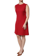 Dolce &amp; Gabbana Red Wool Sleeveless Knee Length A-line Dress