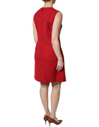 Dolce &amp; Gabbana Red Wool Sleeveless Knee Length A-line Dress