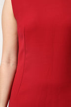 Dolce &amp; Gabbana Red Wool Sleeveless Knee Length A-line Dress