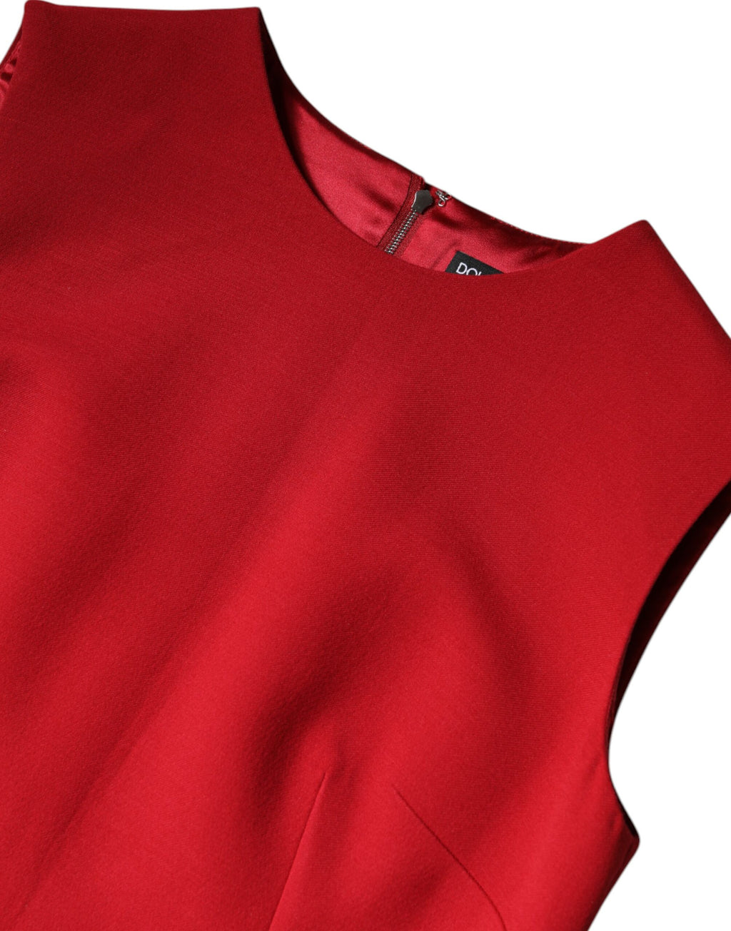 Dolce &amp; Gabbana Red Wool Sleeveless Knee Length A-line Dress