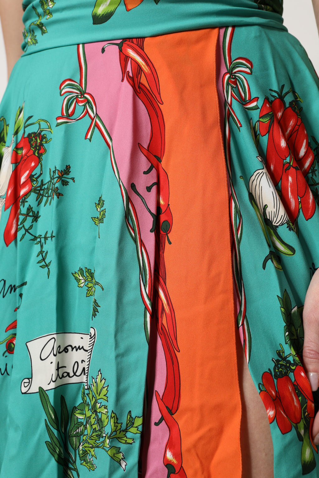 Dolce &amp; Gabbana Multicolor Printed Silk Sleeveless Midi Dress