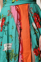 Dolce &amp; Gabbana Multicolor Printed Silk Sleeveless Midi Dress