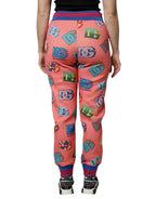 Dolce &amp; Gabbana Pink Logo Monogram Jogger Sweatpants Pants