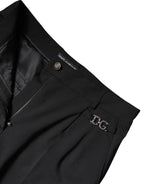 Dolce &amp; Gabbana Black Polyester High Waist Dress Pants