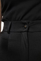 Dolce &amp; Gabbana Black Nylon High Waist Slim Fit Pants
