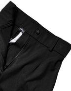 Dolce &amp; Gabbana Black Nylon High Waist Slim Fit Pants