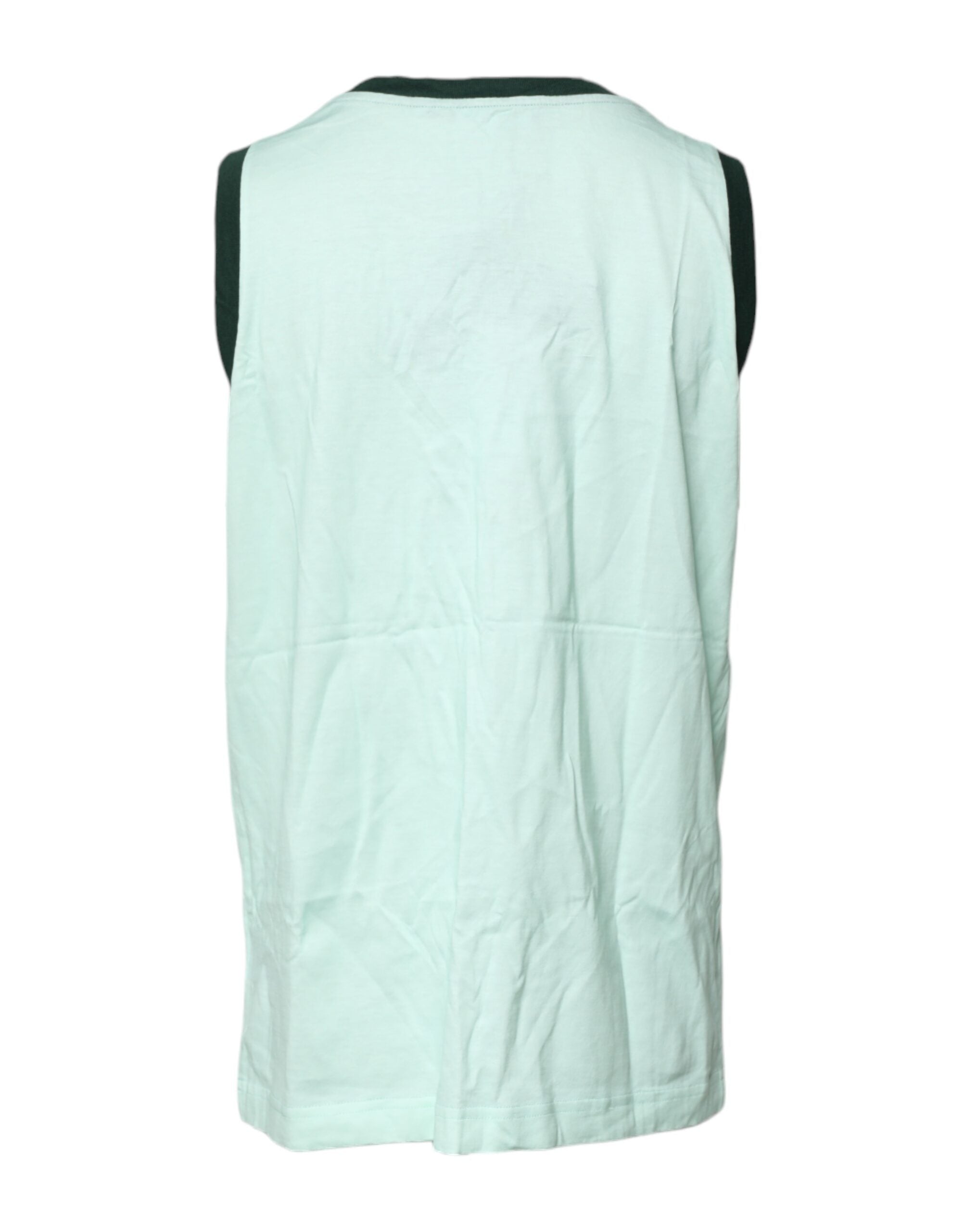 Dolce &amp; Gabbana Light Green Graphic Print Sleeveless Tank T-shirt