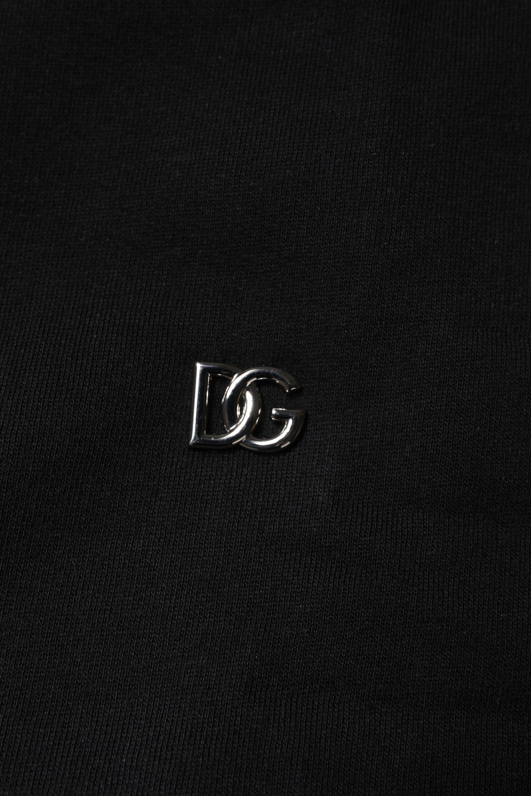 Dolce &amp; Gabbana Black Cotton Crew Neck Sweatshirt Sweater