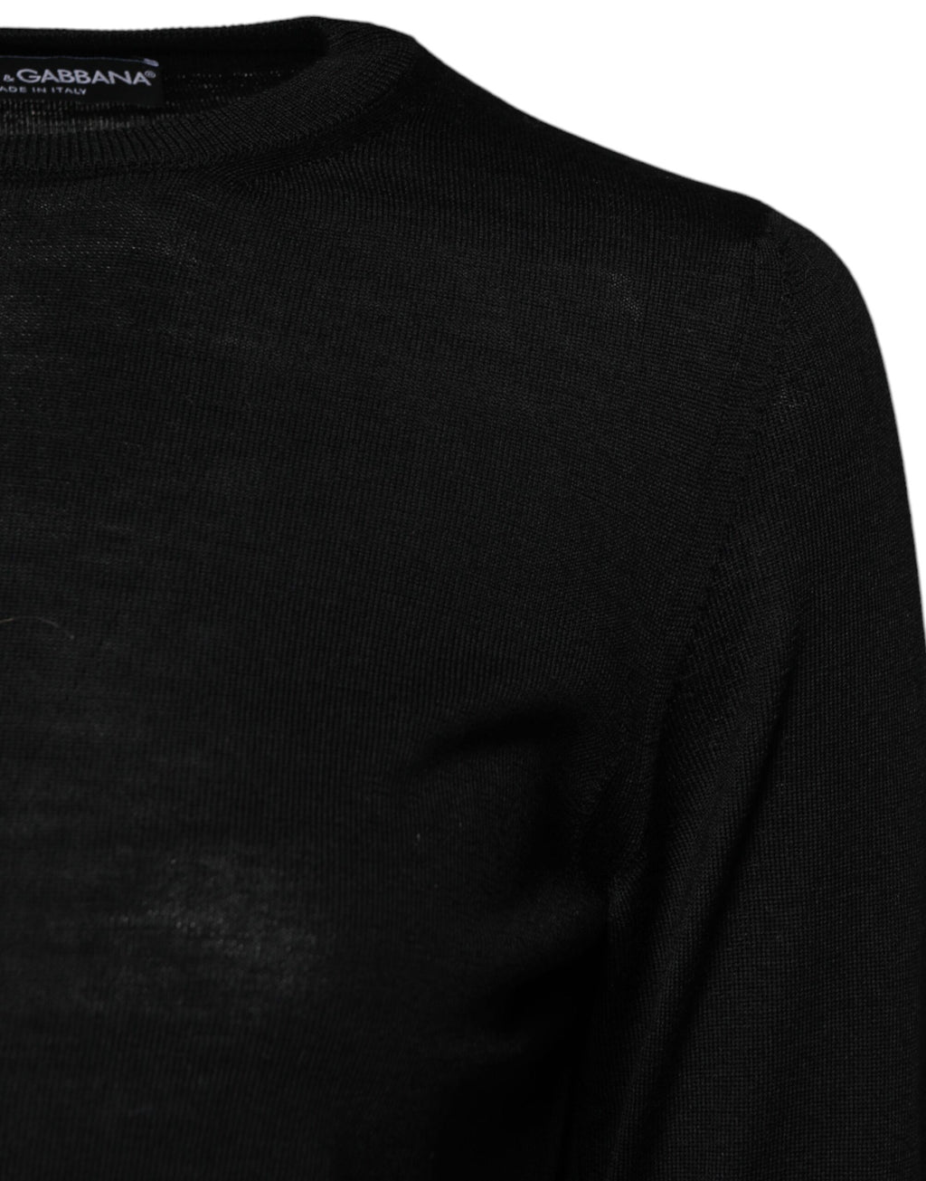 Dolce &amp; Gabbana Black Wool Knit Crew Neck Pullover Sweater