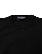 Dolce &amp; Gabbana Black Wool Knit Crew Neck Pullover Sweater