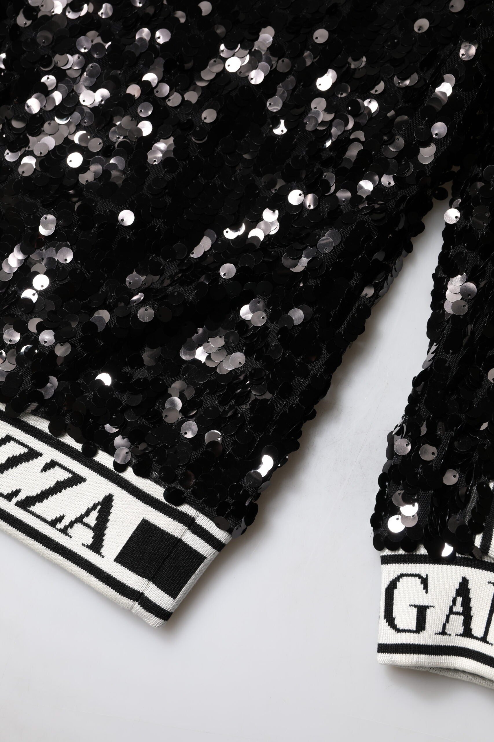 Dolce &amp; Gabbana Black DG Queen Sequin Pullover Sweater