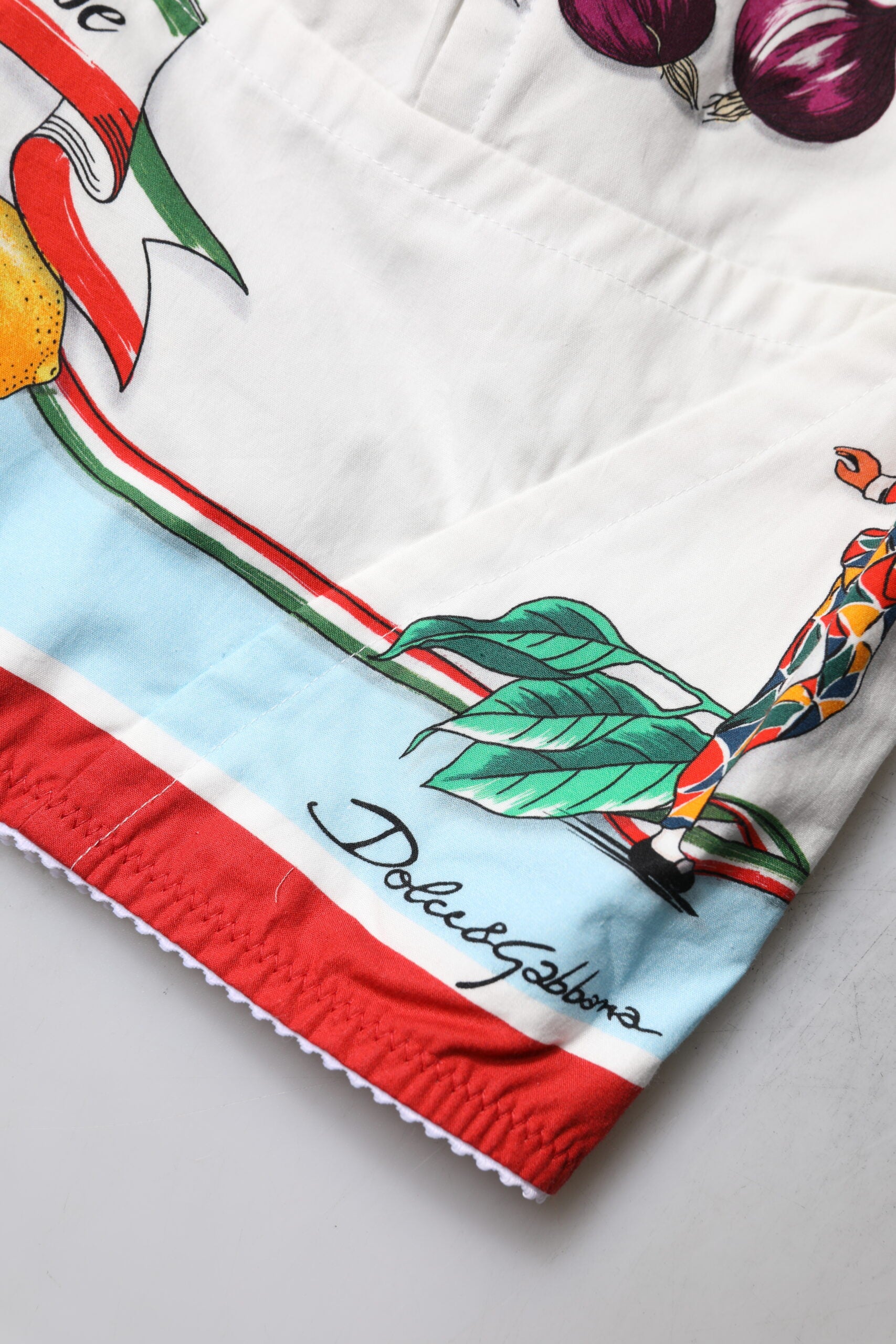 Dolce &amp; Gabbana White Vegetable Print Sweetheart Cropped Top