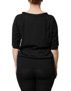Dolce &amp; Gabbana Black Button Down Short Sleeve Blouse Top