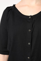 Dolce &amp; Gabbana Black Button Down Short Sleeve Blouse Top