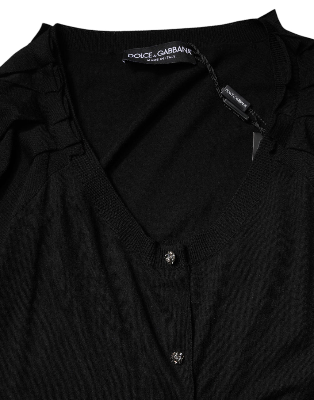 Dolce &amp; Gabbana Black Button Down Short Sleeve Blouse Top