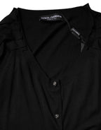 Dolce &amp; Gabbana Black Button Down Short Sleeve Blouse Top