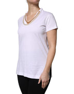 Dolce &amp; Gabbana White Necklace Cotton Short Sleeve T-shirt