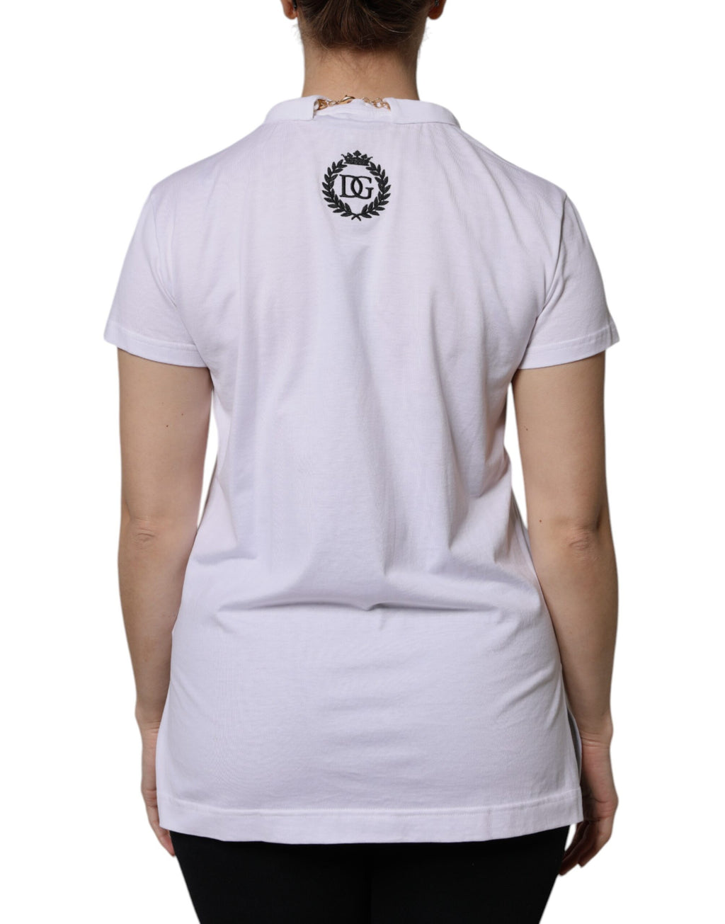 Dolce &amp; Gabbana White Necklace Cotton Short Sleeve T-shirt