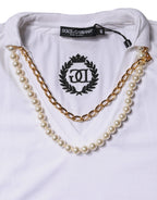 Dolce &amp; Gabbana White Necklace Cotton Short Sleeve T-shirt