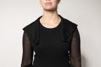 Dolce &amp; Gabbana Black Silk Sheer Long Sleeves Blouse Top