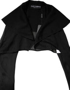 Dolce &amp; Gabbana Black Silk Sheer Long Sleeves Blouse Top